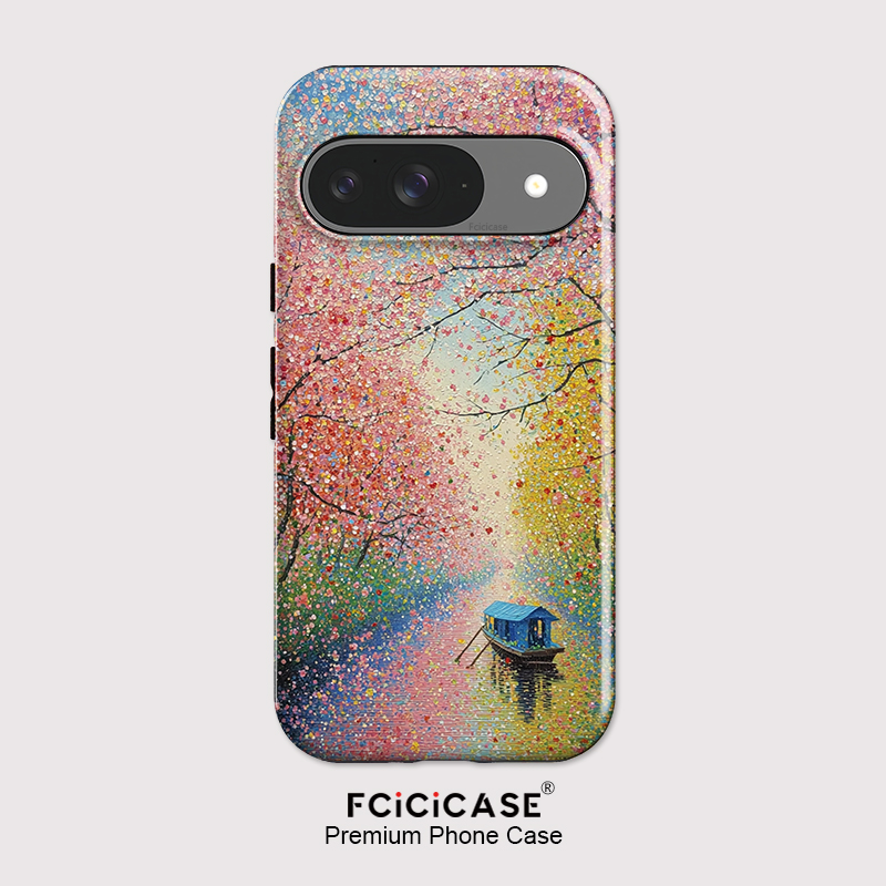 Google Pixel 9 Pro - Fcicicase Casing Ponsel Gambar Perahu Pohon