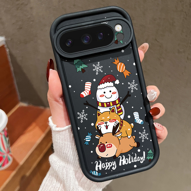 Google Pixel 9 Pro - Casing Pola Natal Tahun Baru untuk