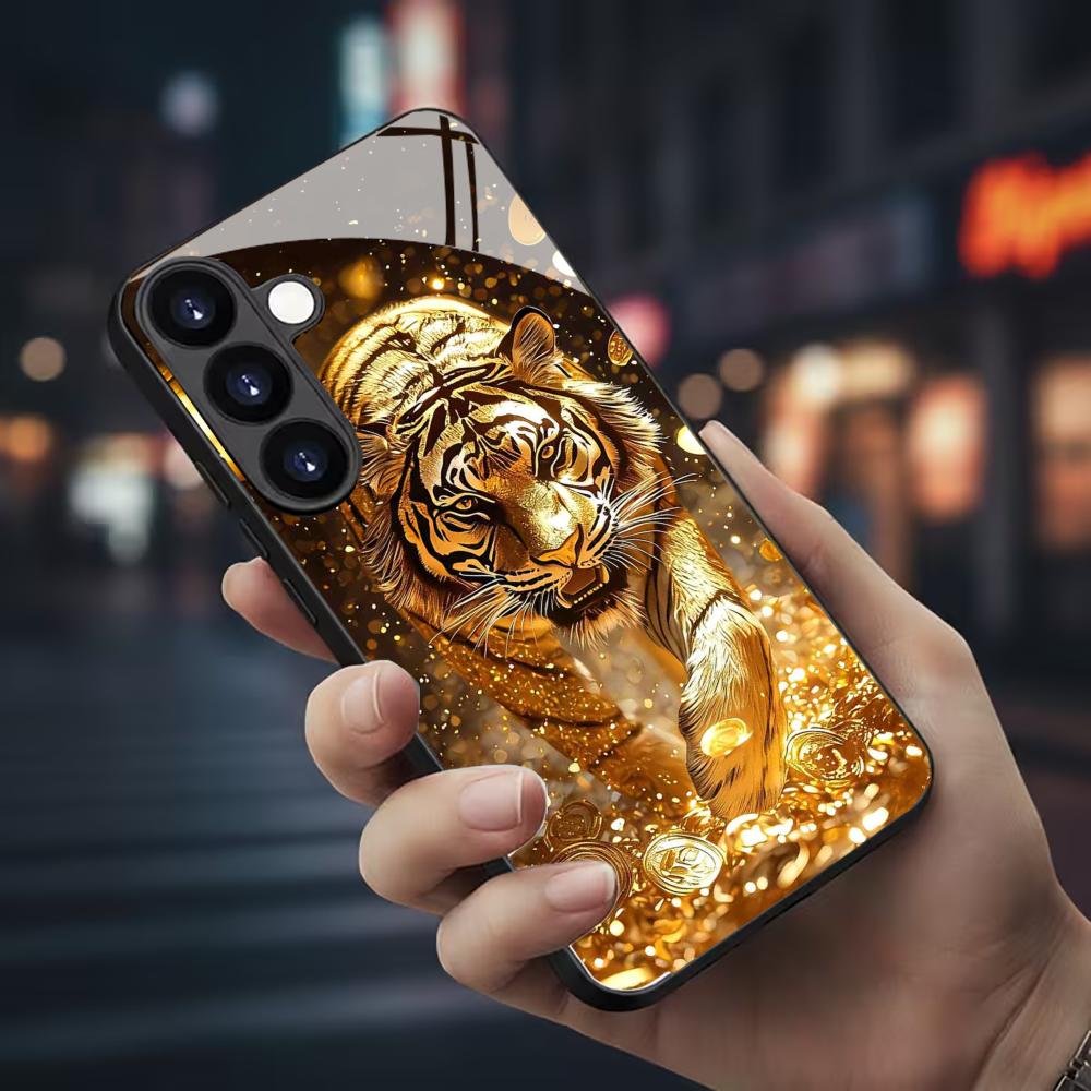 Samsung Galaxy S25 - Casing Ponsel Kaca Motif Harimau Untuk