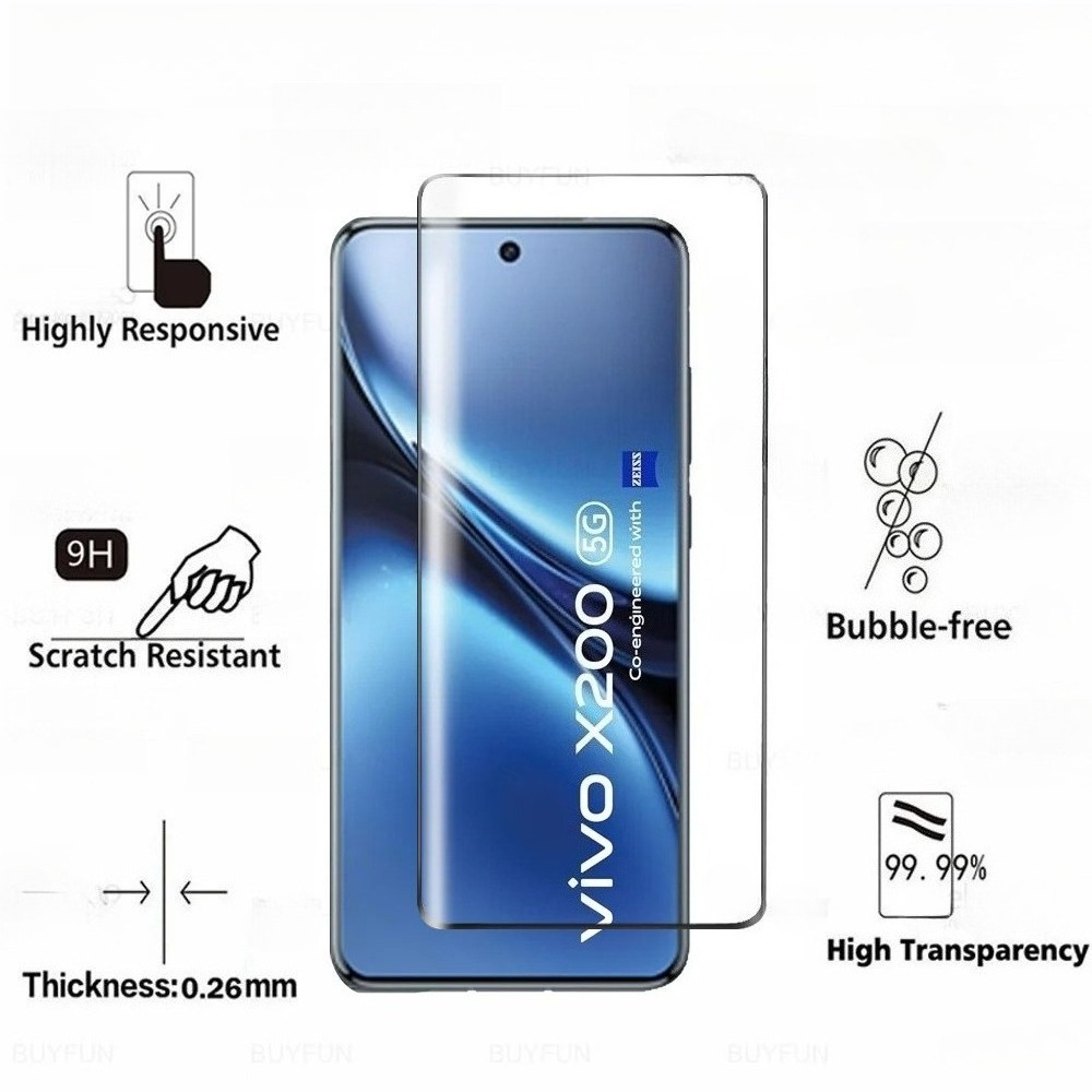 2 Buah Kaca Lengkung 9D untuk  - Vivo X200 ulasan dan harga