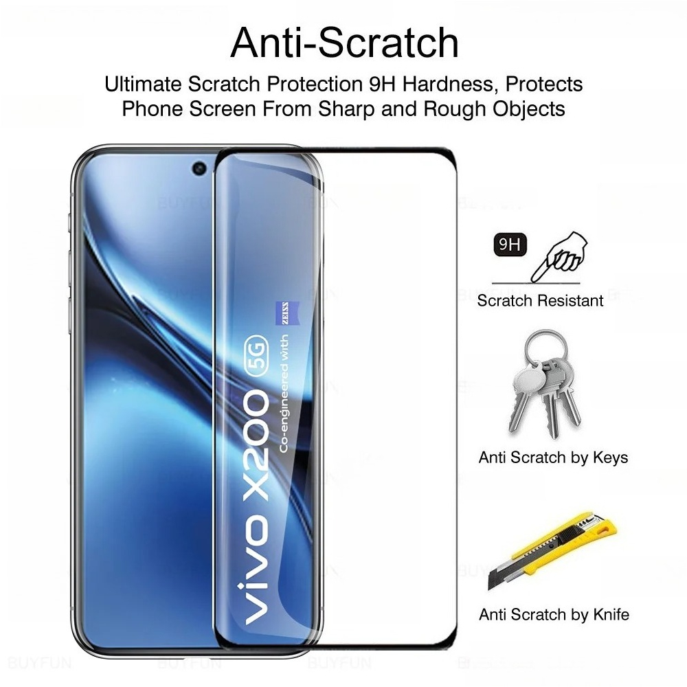 2 Buah Kaca Lengkung 9D untuk  - Vivo X200 ulasan dan harga